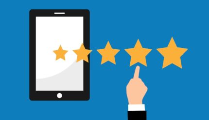 An image showing customer feedback star rating